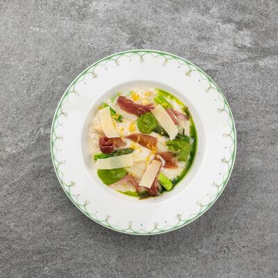 creamy asparagus risotto